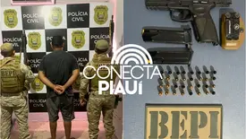 Homem é preso com pistola de uso restrito na zona rural de Piracuruca (Foto: Reprodução)