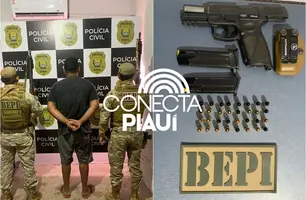 Homem é preso com pistola de uso restrito na zona rural de Piracuruca (Foto: Reprodução)