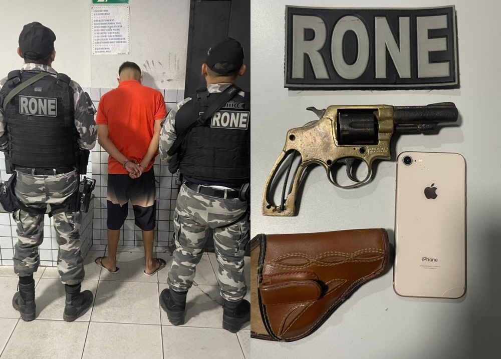 Homem é preso com revólver após tentar fugir da polícia na zona Norte de Teresina