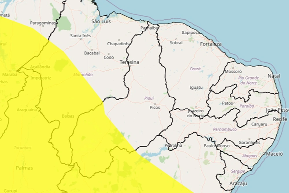INMET emite alerta de chuvas intensas e ventos fortes no Piauí