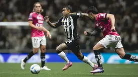Jogadores do Atlético-MG comemoram o gol de Bernard, o segundo sobre o Independiente del Valle na semifinal da Sul-Americana • Pedro Souza / Atlético (Foto: Pedro Souza / Atlético)