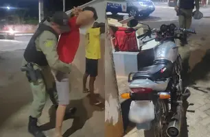 Jovem é detido após empinar moto em frente à delegacia de Nazária (Foto: Repórter 12/Conecta Piauí)