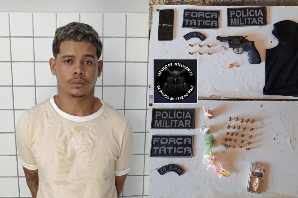 Jovem é preso com drogas e arma enterrada em terreno em Luís Correia