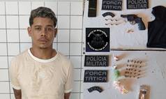 Jovem é preso com drogas e arma enterrada em terreno em Luís Correia