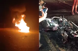 Motociclista morre após colisão com caminhão na PI-115, em José de Freitas (Foto: Reprodução)