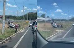 Mulher e criança ficam feridas após capotamento de carro na BR-343, em Teresina