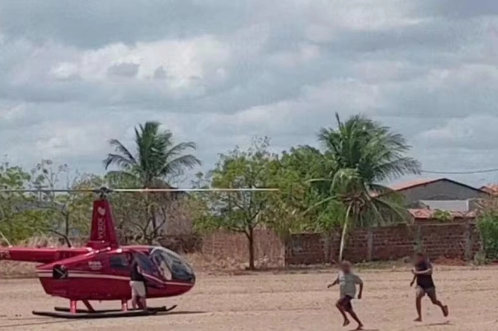 Passageiros são assaltados após helicóptero realizar pouso de emergência no Ceará