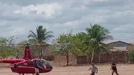 Passageiros são assaltados após helicóptero realizar pouso de emergência no Ceará (Foto: Reprodução)