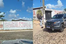 PM apaga pichações com mensagens de facções criminosas em Parnaíba