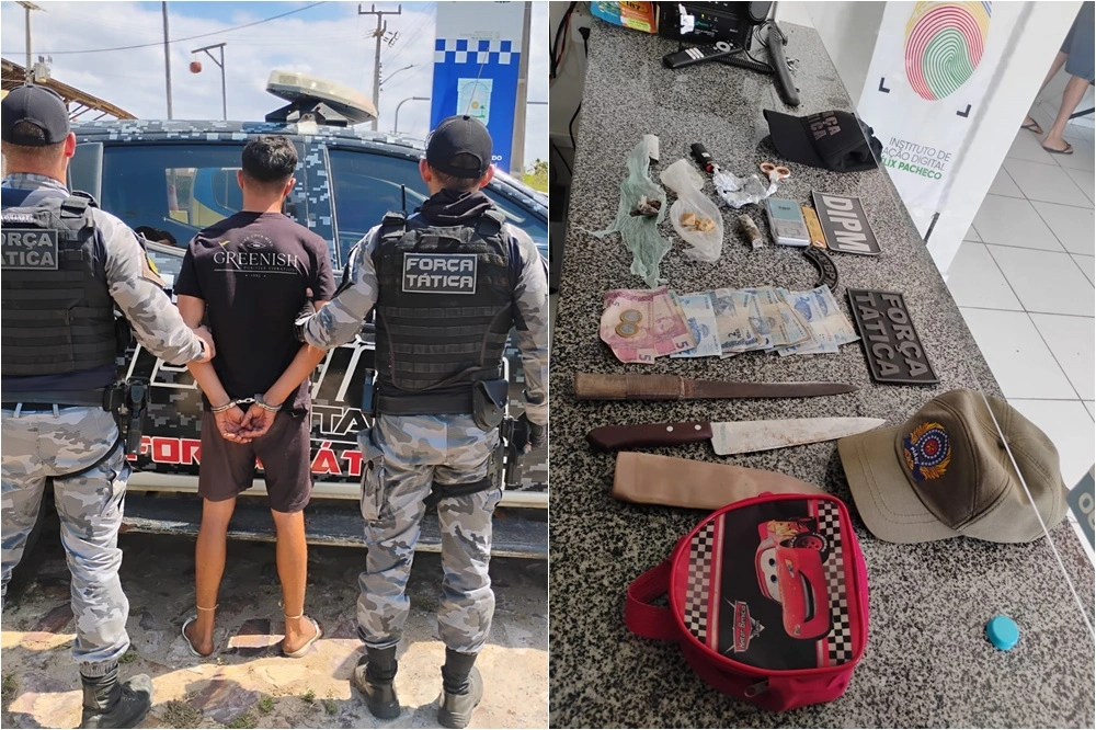 PM apreende drogas, dinheiro e armas brancas durante operação em Cajueiro da Praia