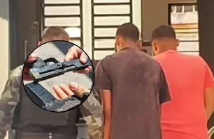 PM apreende dupla com armas e drogas após perseguição na zona Leste de Teresina (Foto: Repórter 12/Conecta Piauí)