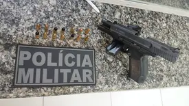 PM apreende pistola 9mm após fuga de suspeito no Coqueiro da Praia em Luís Correia (Foto: Reprodução)