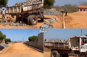 Prefeitura de Anísio de Abreu segue com obras de pavimentação no povoado Fidalgo (Foto: Reprodução)