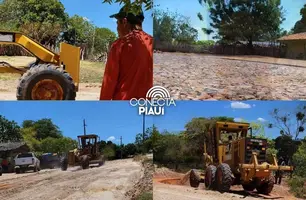 Prefeitura de Barreiras do Piauí implementa calçamento na localidade Parentina (Foto: Reprodução)