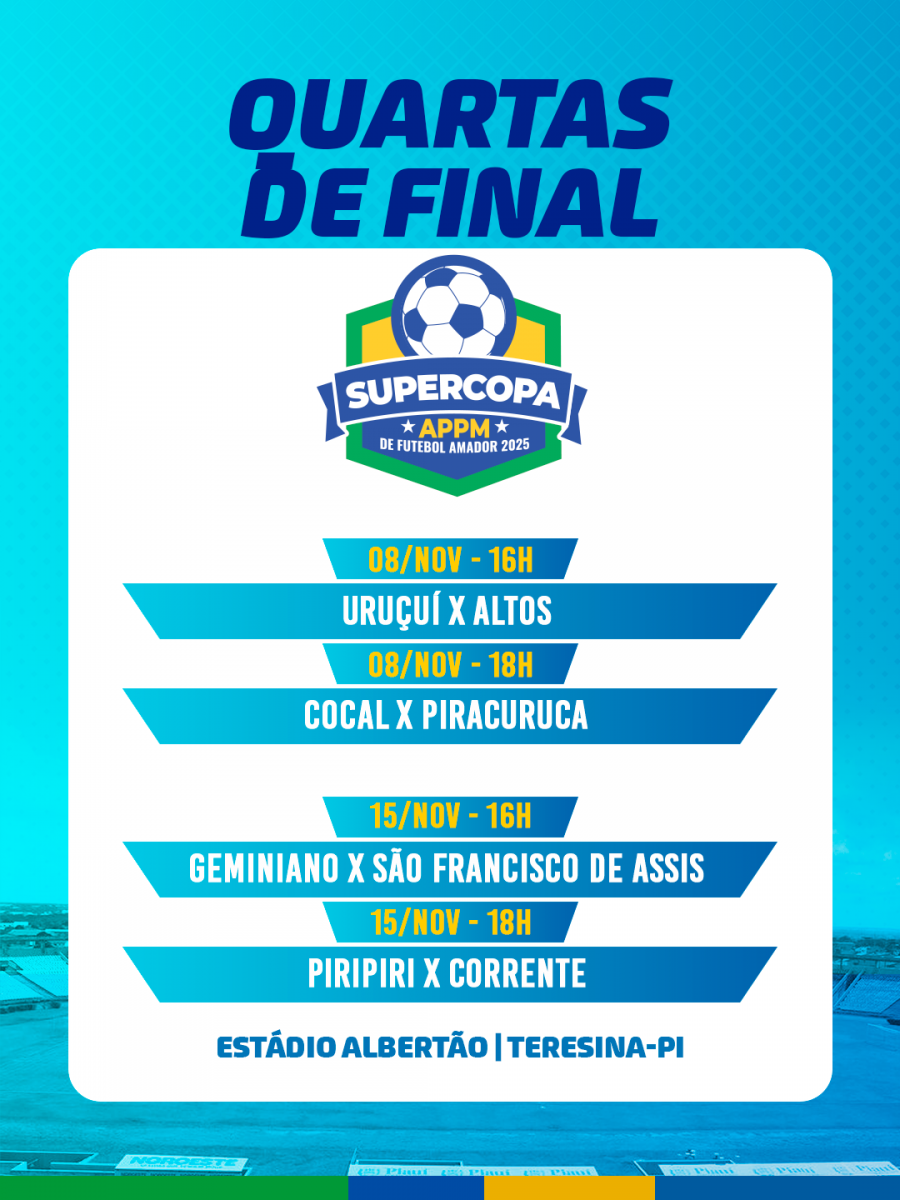 Quartas de finais acontecem no Estádio Albertão