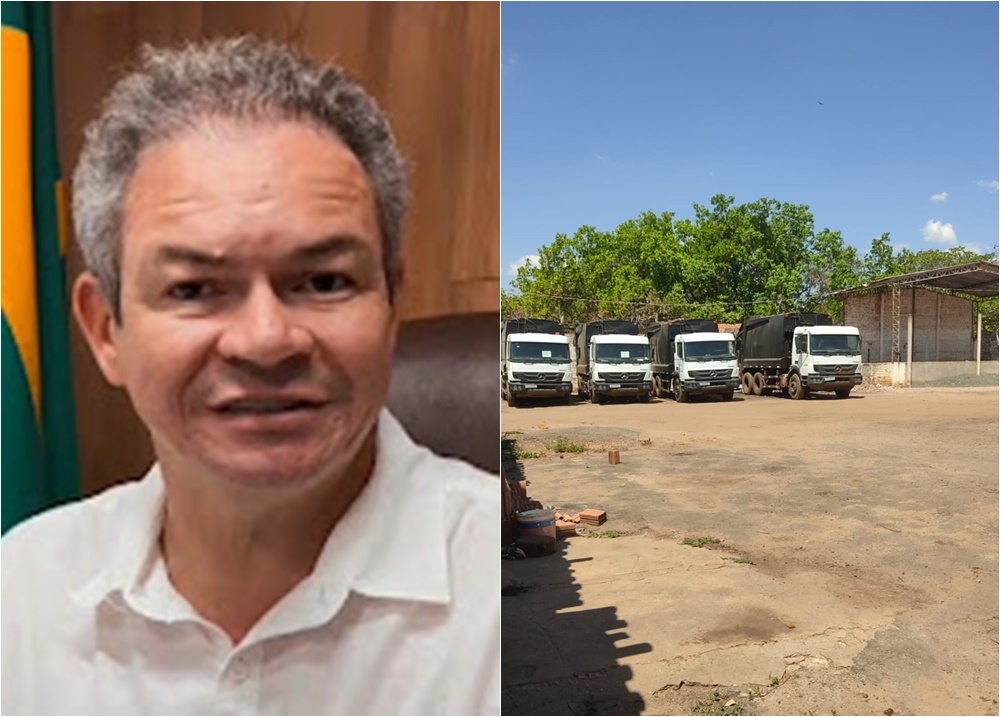 Rafael Brito e caminhões da Naturalle Tratamento de Resíduos