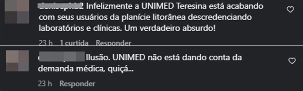 Reclamações constantes nas redes sociais
