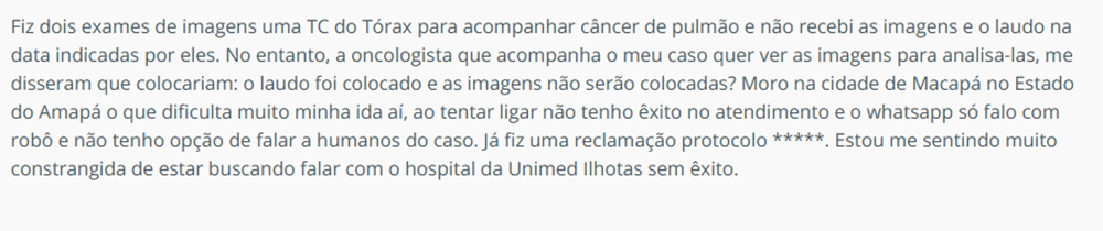 Reclamações constantes