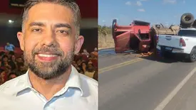 Secretário de Cultura Rodrigo Amorim passa bem após acidente na BR-343 (Foto: Reprodução)