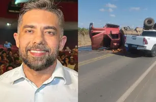 Secretário de Cultura Rodrigo Amorim passa bem após acidente na BR-343 (Foto: Reprodução)