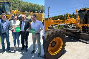 Senador Marcelo Castro entrega motoniveladoras a Luzilândia e Uruçuí (Foto: Reprodução)