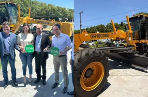 Senador Marcelo Castro entrega motoniveladoras a Luzilândia e Uruçuí (Foto: Reprodução)
