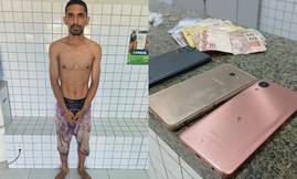 'Tecnológico do CV' é preso em ponto de venda de drogas em Parnaíba (Foto: Divulgação/PMPI)