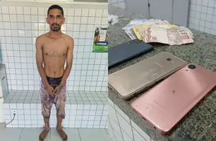 'Tecnológico do CV' é preso em ponto de venda de drogas em Parnaíba (Foto: Divulgação/PMPI)