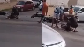 Acidente entre motos deixa mulher ferida na zona Leste de Teresina (Foto: Reprodução)