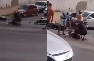 Acidente entre motos deixa mulher ferida na zona Leste de Teresina (Foto: Reprodução)