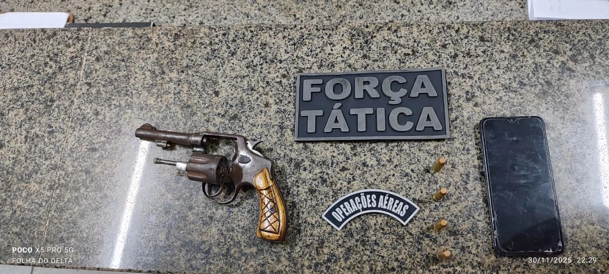 Arma de fogo, munições e moto são apreendidas durante abordagem em Luís Correia