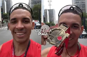 Atleta de Campo Maior conclui São Silvestre e se emociona após a prova (Foto: Reprodução)