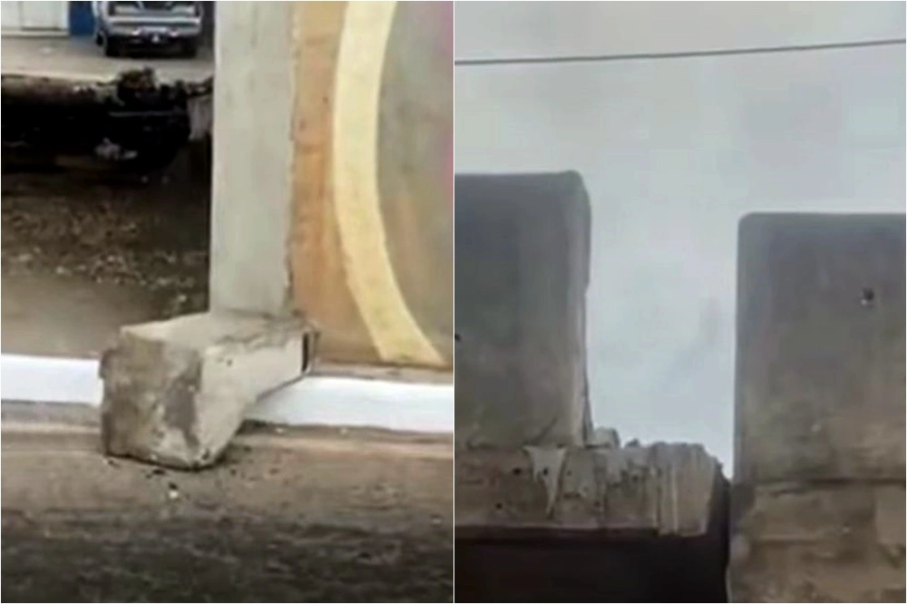 Bloco de concreto cai de elevado da Miguel Rosa e gera alerta na zona Sul