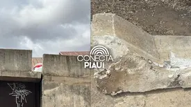 Bloco de concreto cai do elevado da Miguel Rosa em Teresina e CREA pede interdição (Foto: Conecta Piauí)