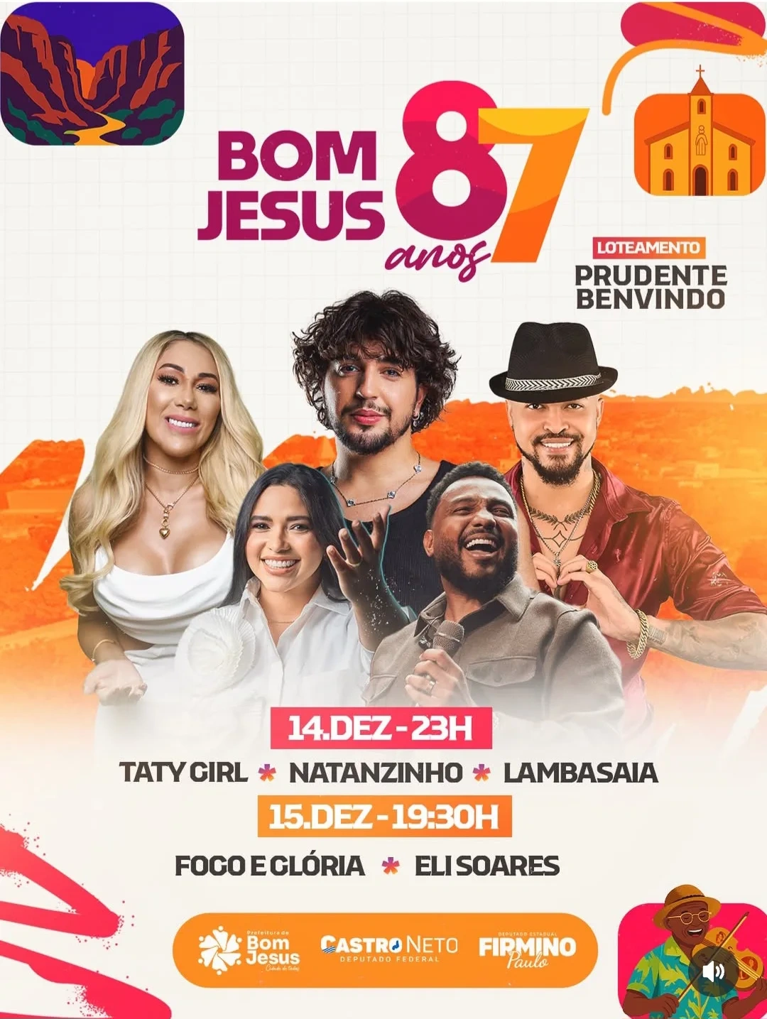Bom Jesus comemora 87 anos com shows nos dias 14 e 15 de dezembro