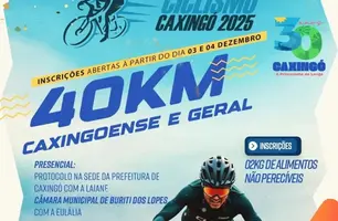 Caxingó abre inscrições para Desafio de Ciclismo 2025 dos 30 anos da cidade (Foto: Reprodução)