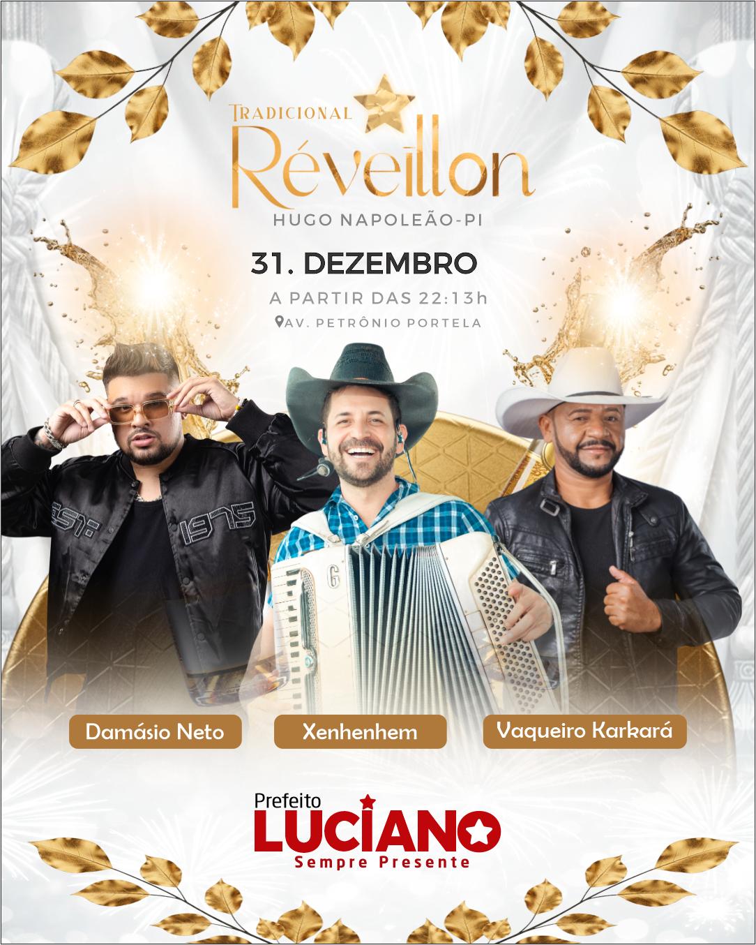 Cidade de Hugo Napoleão prepara grande festa para celebrar a chegada de 2026