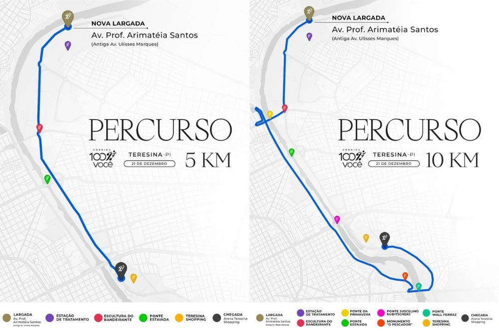 Corrida 100% Você muda ponto de largada por ajuste no percurso