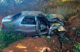Criança de sete anos morre após carro capotar na BR-135, no sul do Piauí (Foto: Reprodução)