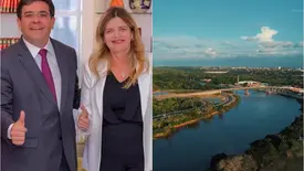 Deputada Gracinha e Rafael anunciam asfalto para via que liga ponte à Pedra do Sal (Foto: Reprodução /  VooPHB)