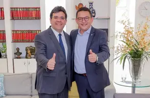 Deputado Estadual Hélio Rodrigues (PT) ao lado do Governador do Piauí, Rafael Fonteles (PT) (Foto: Reprodução)