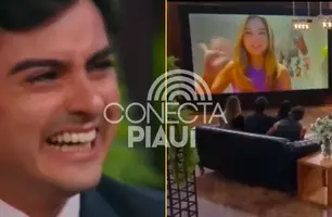 Dudu Camargo se emociona e chora ao ver vídeo de jornalista piauiense em A Fazenda (Foto: Reprodução/Tv Record)