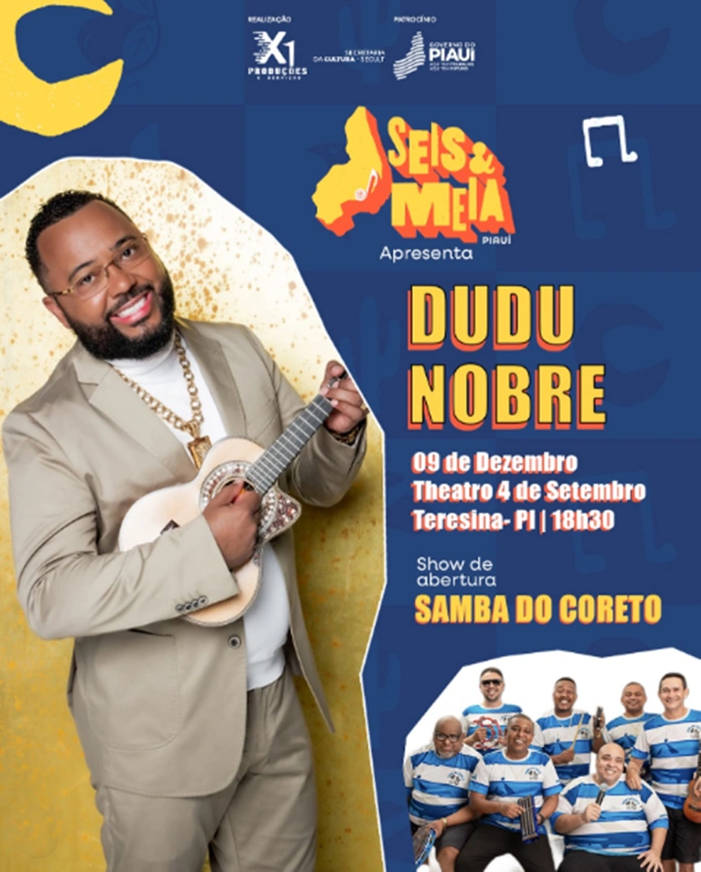 Dudu Nobre encerra Seis&Meia 2025 com grande show no Theatro 4 de Setembro