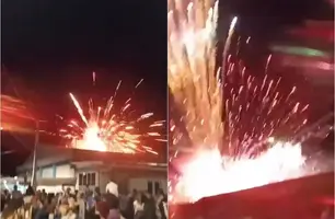 Fogos atingem público na abertura de Natal e deixam feridos no RS (Foto: Reprodução)