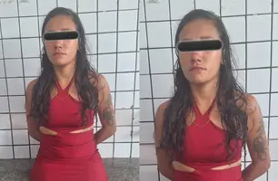 Foragida por homicídio tenta fugir da PM em bar e acaba presa em Lagoa Alegre (Foto: Reprodução)