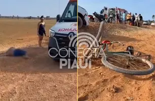 Idoso é atropelado enquanto pedalava na Ilha de Santa Isabel, em Parnaíba (Foto: Reprodução)