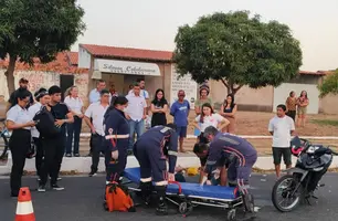 Idoso é atropelado por motocicleta na Avenida Princesa Isabel em Parnaíba (Foto: Reprodução)