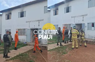 Incêndio atinge apartamento no bairro Torquato Neto, zona Sul de Teresina (Foto: Reprodução)