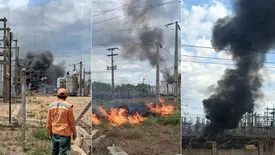 Incêndio atinge subestação de energia em Campo Maior (Foto: Reprodução)