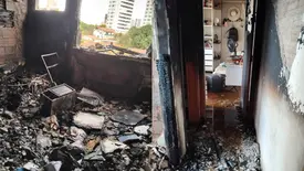 Incêndio destrói quarto de apartamento na zona Leste de Teresina (Foto: Divulgação)